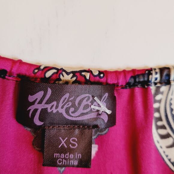 Hale Bob purple and blue Mandala print ruffled silk tank top size XS - Picture 3 of 7